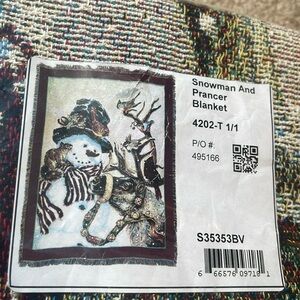 Snowman and prancer blanket new in package